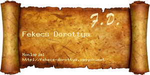 Fekecs Dorottya névjegykártya